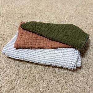 Muslin Cotton Swaddle and Burp Cloths Stripe Neutral Baby Newborn Bundle Cotton